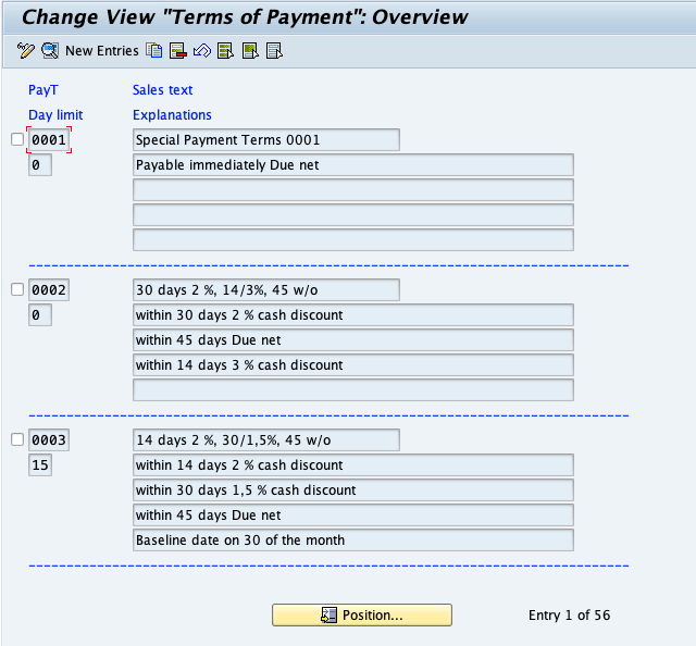 Terms of payment in SAP